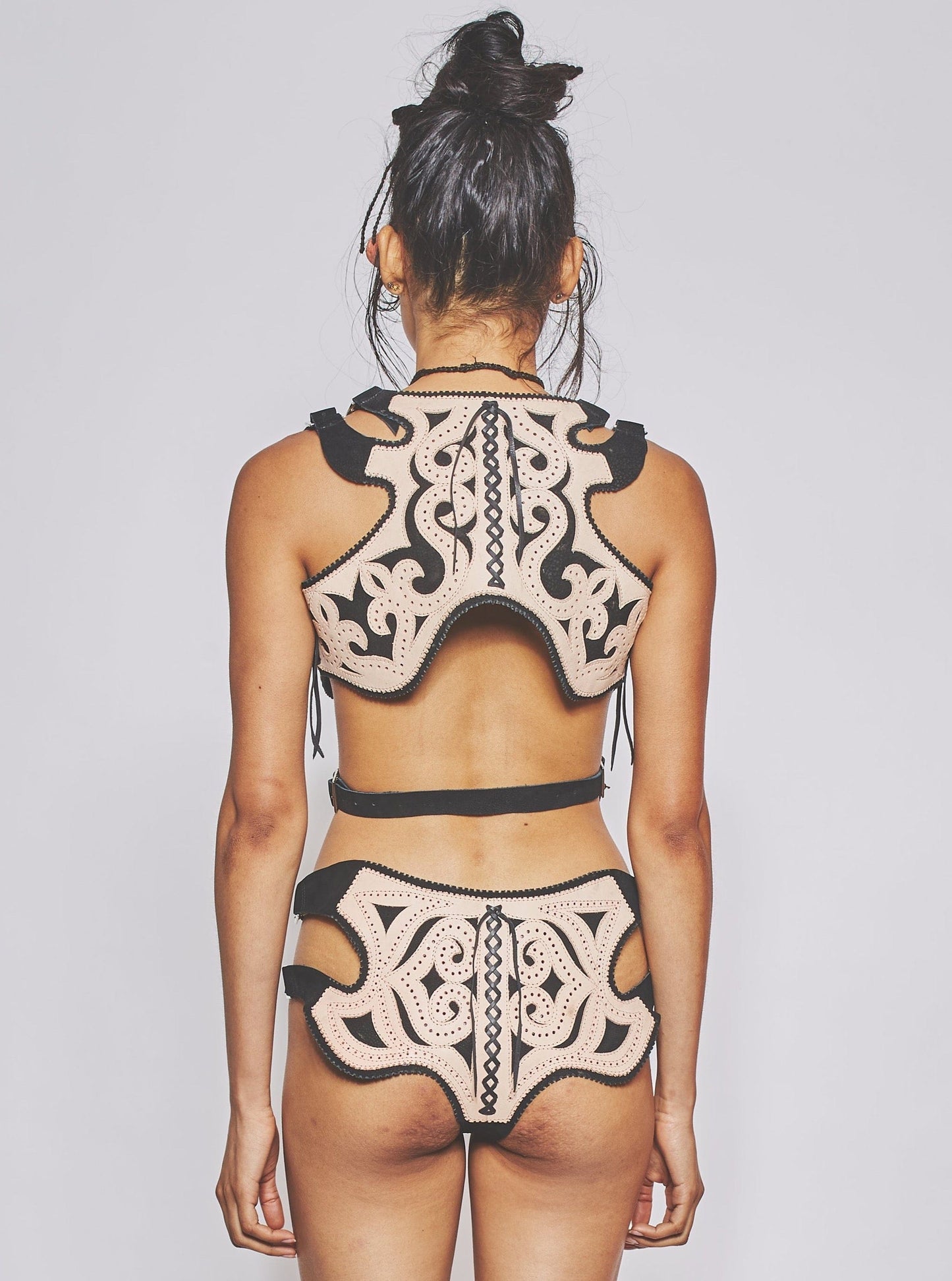 Veg-Tan Leather Undies Black-VEREDAS-APOC STORE