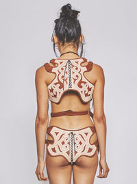 Veg-Tan Leather Bra Brown-VEREDAS-APOC STORE