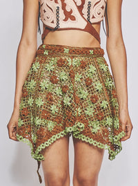 Pixie Skirt - Brown Green-VEREDAS-APOC STORE
