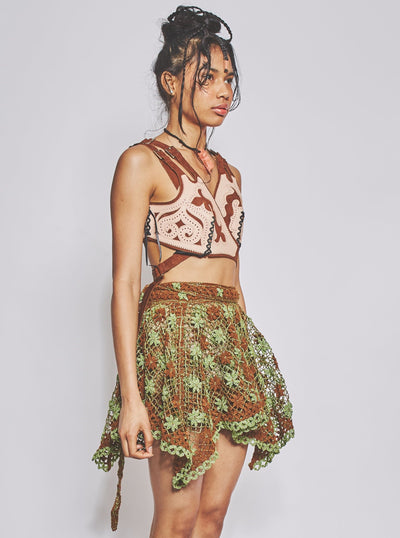 Pixie Skirt - Brown Green-VEREDAS-APOC STORE