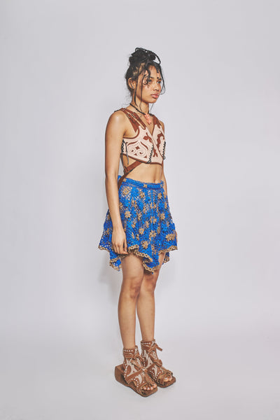 Pixie Skirt - Royal blue Gold-VEREDAS-APOC STORE