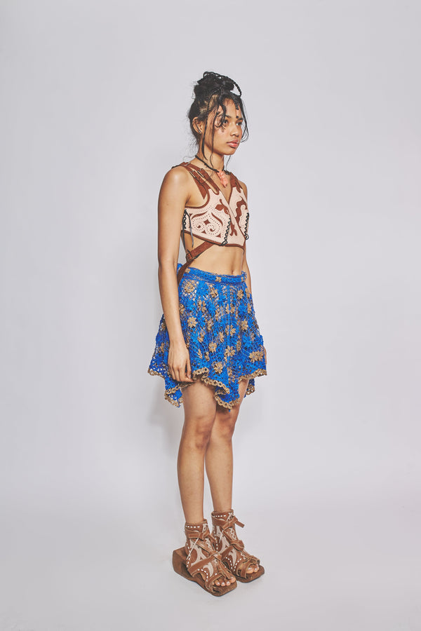 Pixie Skirt - Royal blue Gold-VEREDAS-APOC STORE