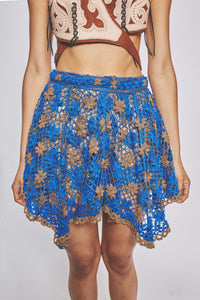 Pixie Skirt - Royal blue Gold-VEREDAS-APOC STORE