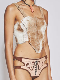 Goat Hide Corset Brown-VEREDAS-APOC STORE