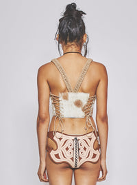 Goat Hide Corset Brown-VEREDAS-APOC STORE