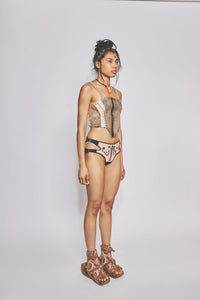 Goat Hide Corset Grey-VEREDAS-APOC STORE