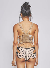 Goat Hide Corset Grey-VEREDAS-APOC STORE