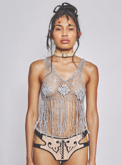 Fringe Tank Silver-VEREDAS-APOC STORE