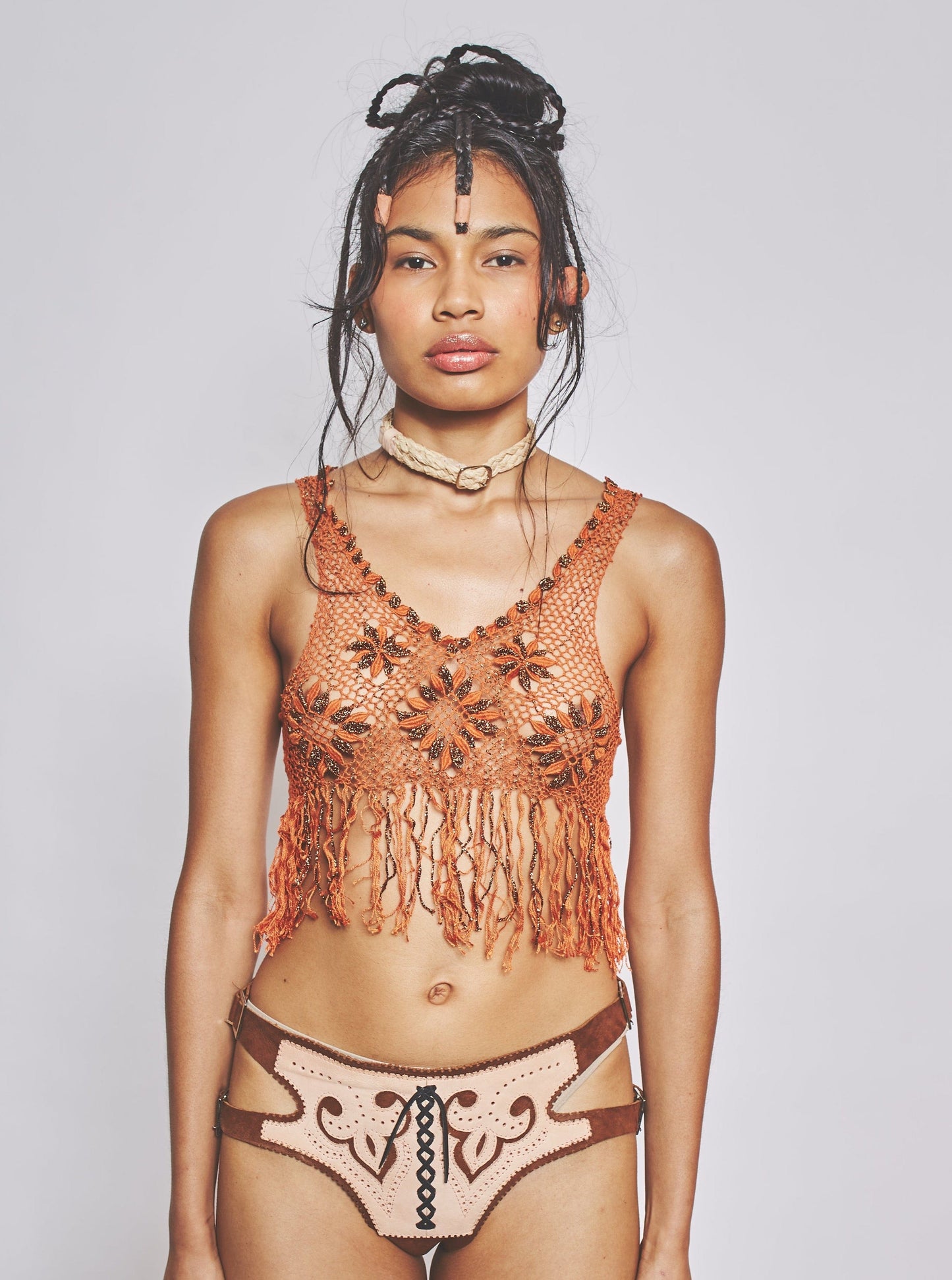 Fringe Tank Burnt Orange-VEREDAS-APOC STORE