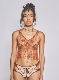 Fringe Tank Burnt Orange-VEREDAS-APOC STORE