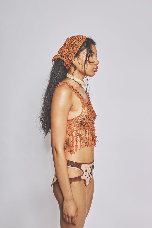 Fringe Tank Burnt Orange-VEREDAS-APOC STORE