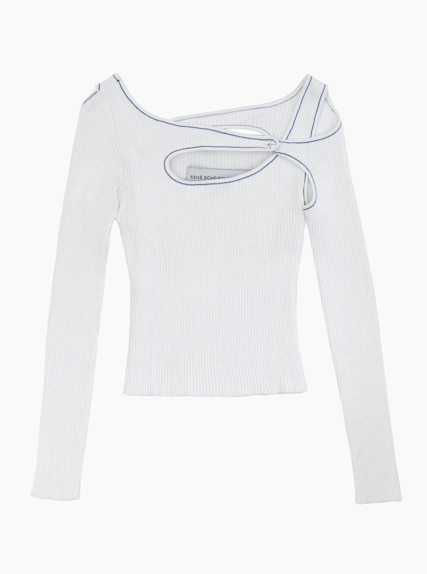 Score Knit Top White-René Scheibenbauer-APOC STORE
