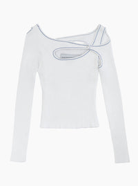Score Knit Top White-René Scheibenbauer-APOC STORE