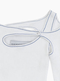 Score Knit Top White-René Scheibenbauer-APOC STORE