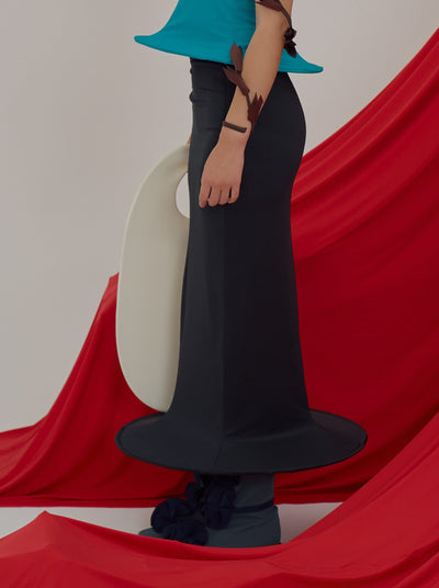 Tama Full Length Skirt Black-Sun Woo-APOC STORE