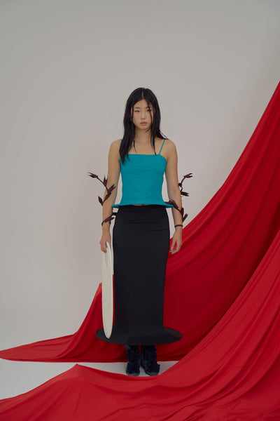 Tama Full Length Skirt Black-Sun Woo-APOC STORE