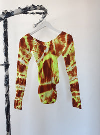 Hand Dyed Bodysuit Brown Green-Celia Calderón Asensio-APOC STORE