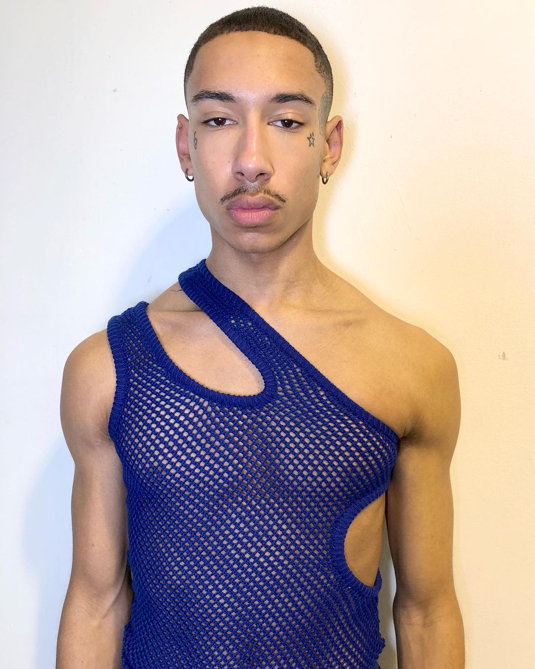 Cut-Out String Vest Blue-MMRMS Studio-APOC STORE
