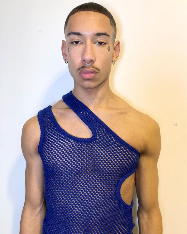 Cut-Out String Vest Blue-MMRMS Studio-APOC STORE