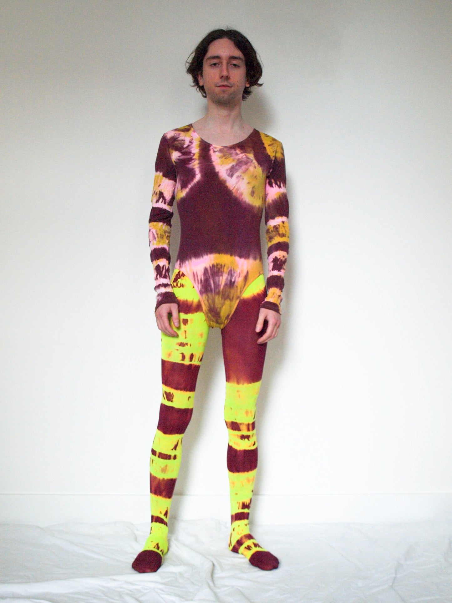 Hand Dyed Bodysuit Pink Multicolour-Celia Calderón Asensio-APOC STORE
