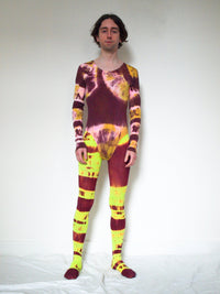 Hand Dyed Bodysuit Pink Multicolour-Celia Calderón Asensio-APOC STORE