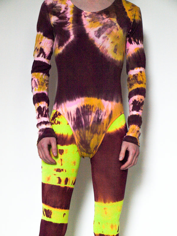 Hand Dyed Bodysuit Pink Multicolour-Celia Calderón Asensio-APOC STORE