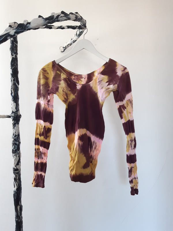 Hand Dyed Bodysuit Pink Multicolour-Celia Calderón Asensio-APOC STORE