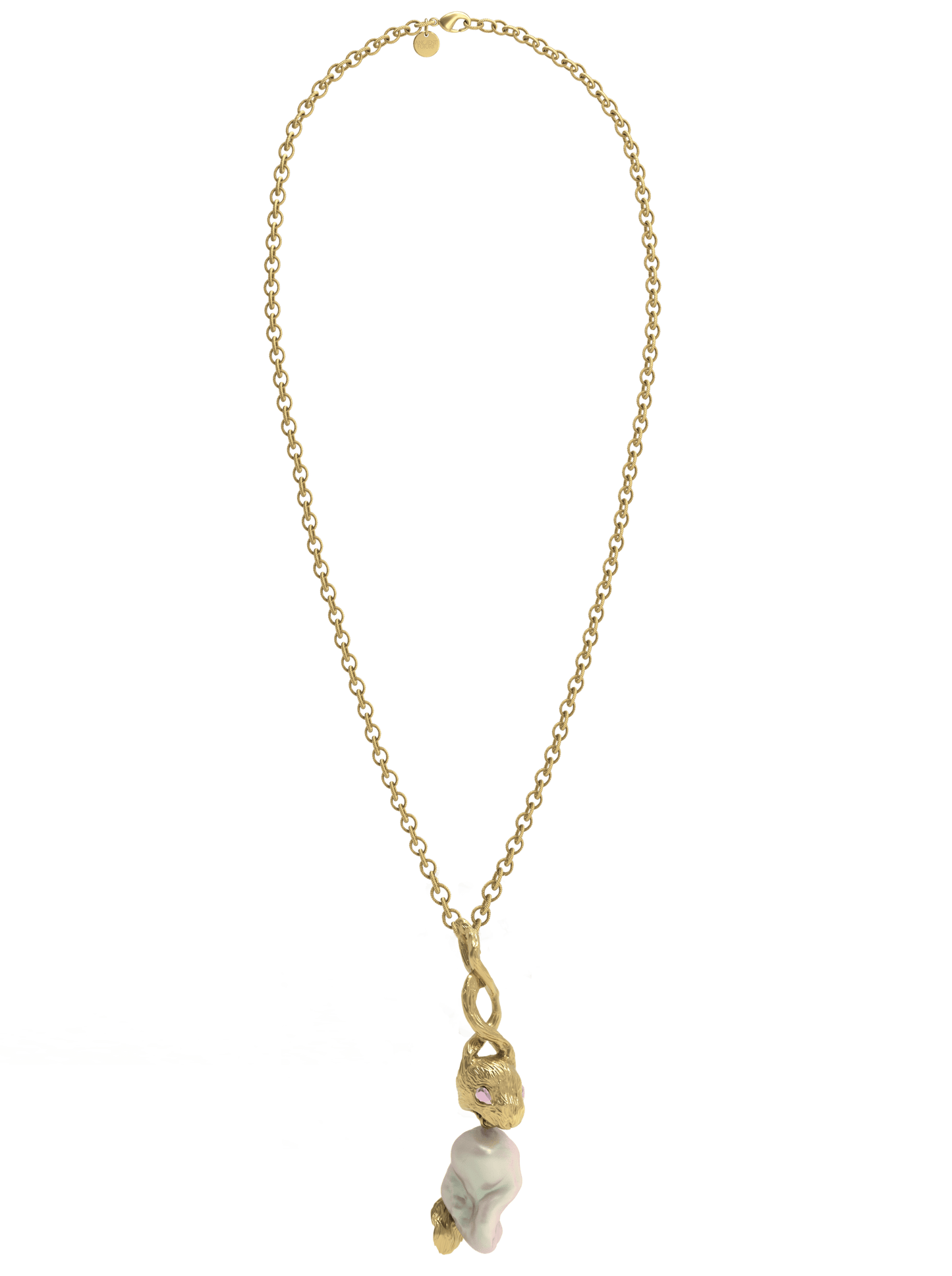 Gold Lucky Rabbit Pearl Necklace-Ancient Future-APOC STORE