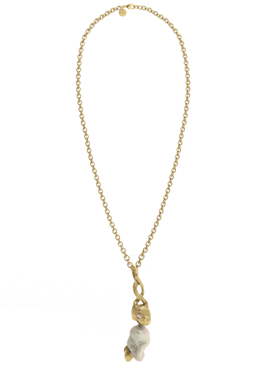 Gold Lucky Rabbit Pearl Necklace-Ancient Future-APOC STORE