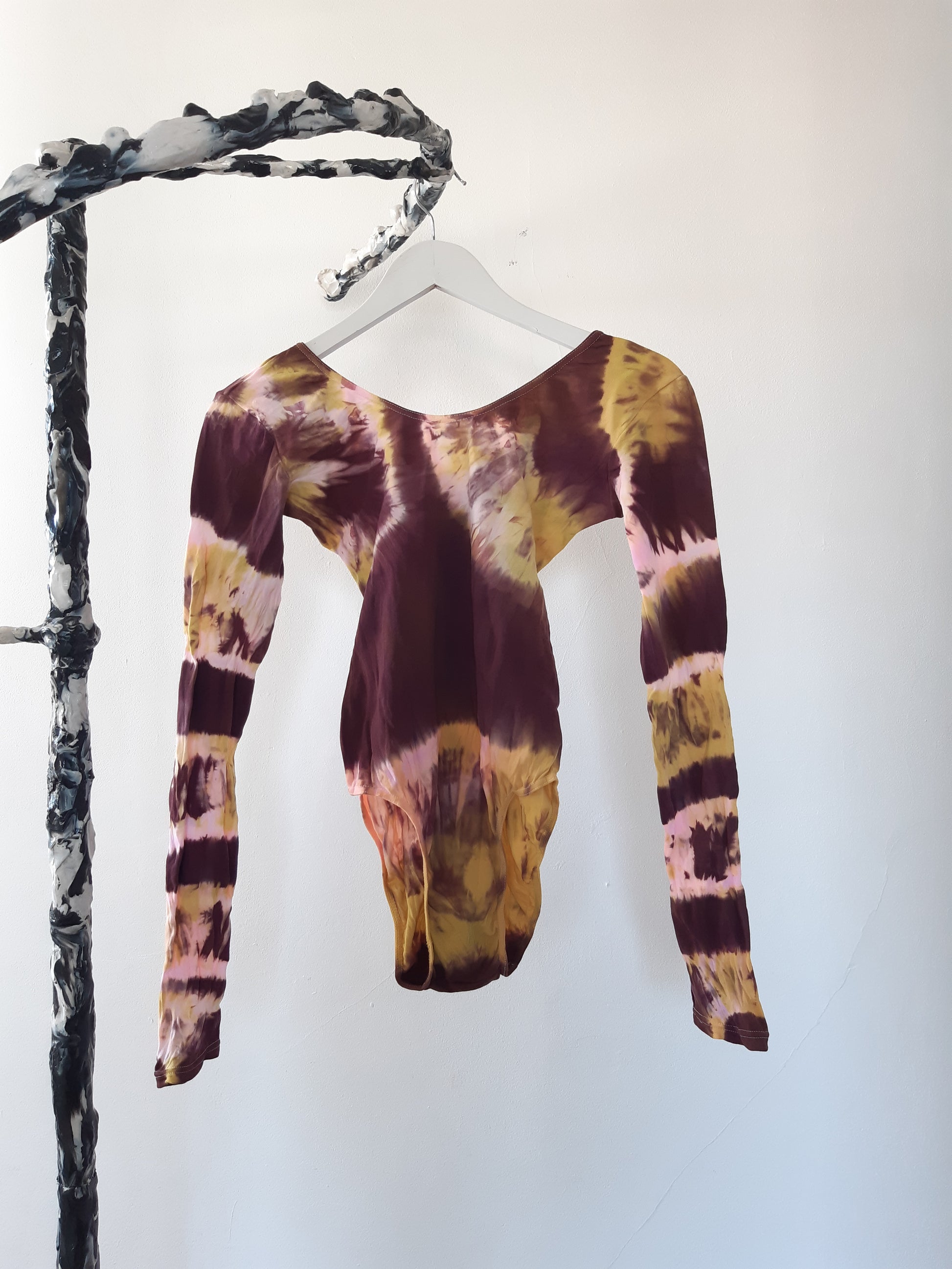 Hand Dyed Bodysuit Pink Multicolour-Celia Calderón Asensio-APOC STORE