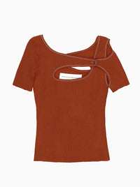 Knit Top Shortsleeve Orange-René Scheibenbauer-APOC STORE