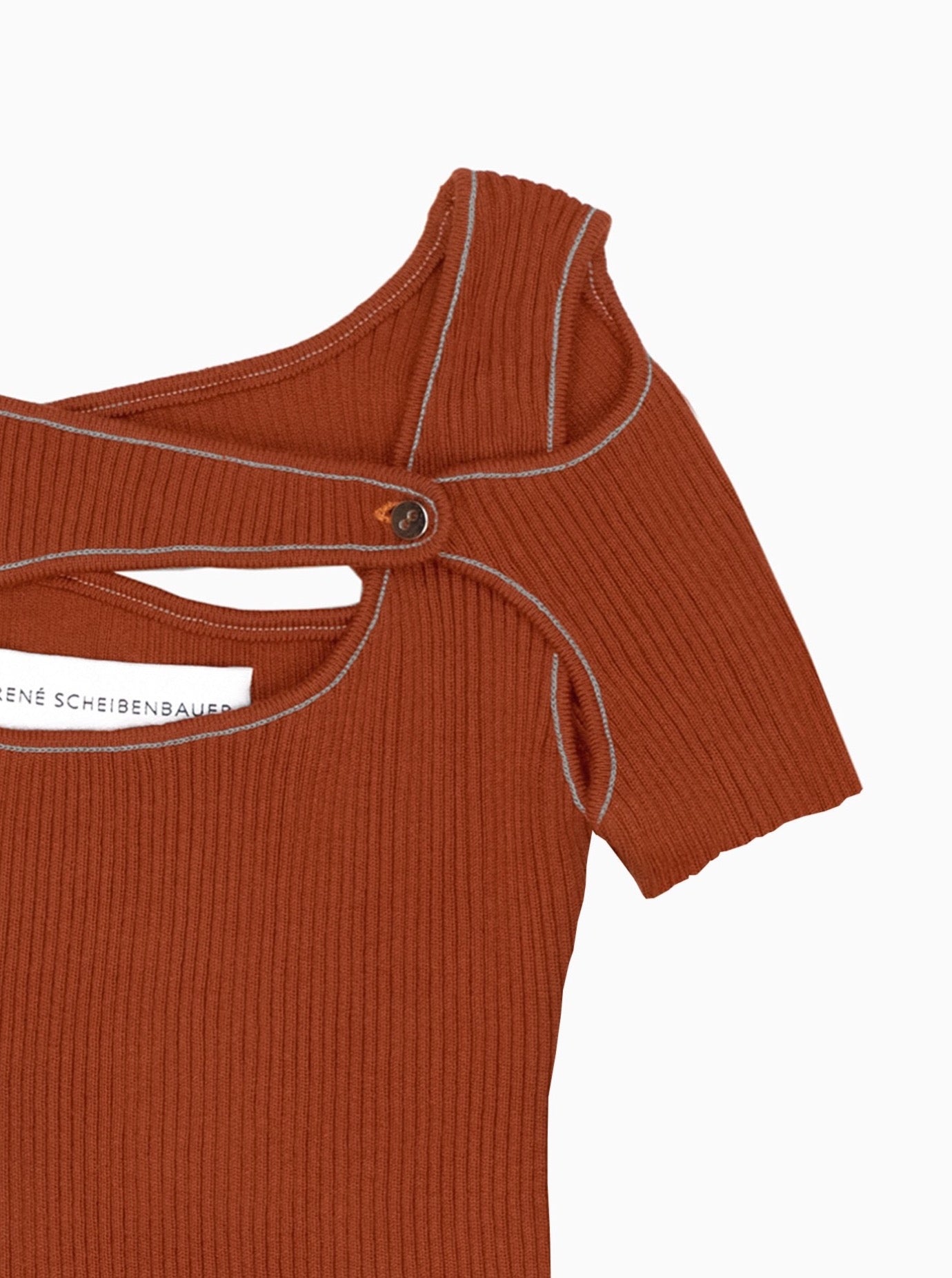 Knit Top Shortsleeve Orange-René Scheibenbauer-APOC STORE