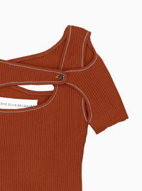Knit Top Shortsleeve Orange-René Scheibenbauer-APOC STORE