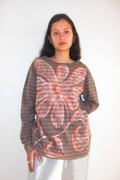 Striped Flower Tee-Anna Castellano-APOC STORE