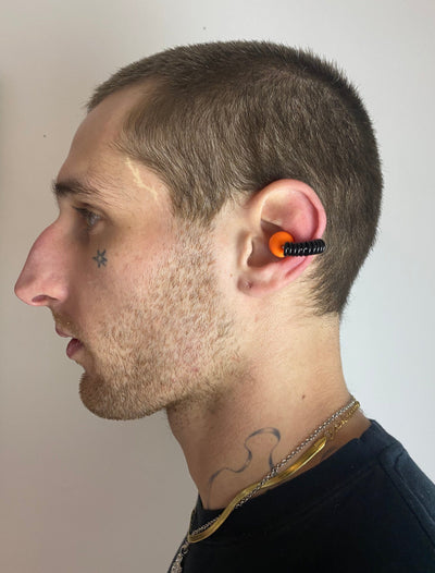 Large Spiral Earcuff Orange Red Black-Lueder x Kkrreeiiss-APOC STORE