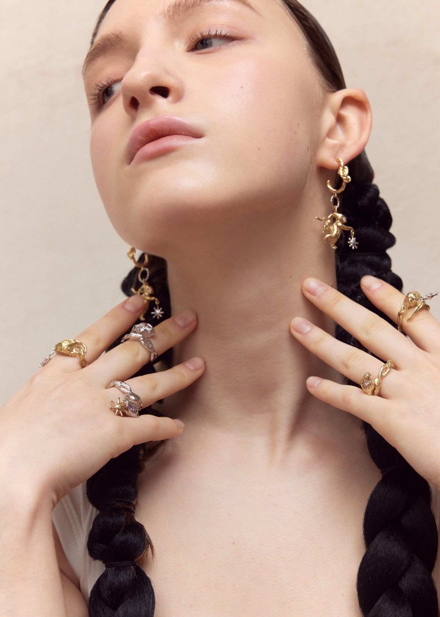 Gold Lucky Rabbit Ring with Stars-Ancient Future-APOC STORE