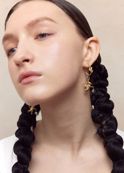 Gold Lucky Rabbit Solo Dance Earrings Knot-Ancient Future-APOC STORE