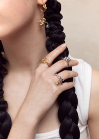 Gold Lucky Rabbit Ring with Stars-Ancient Future-APOC STORE