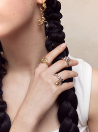 Silver Lucky Rabbit Ring with Stars-Ancient Future-APOC STORE