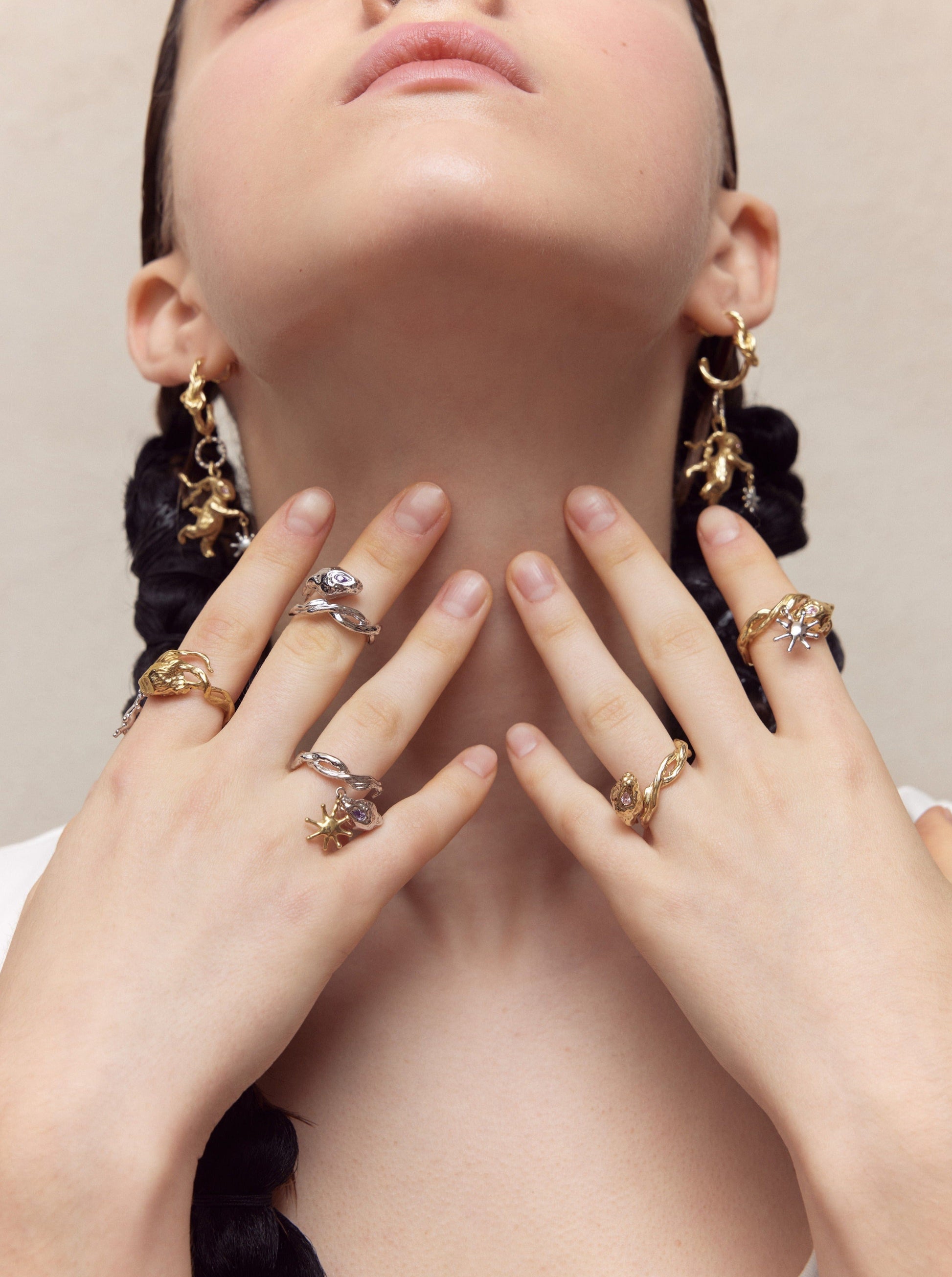 Gold Lucky Rabbit Ring with Stars-Ancient Future-APOC STORE