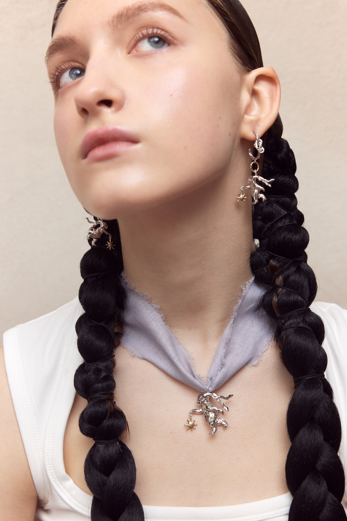 Silver Lucky Rabbit Solo Dance Earrings Knot-Ancient Future-APOC STORE