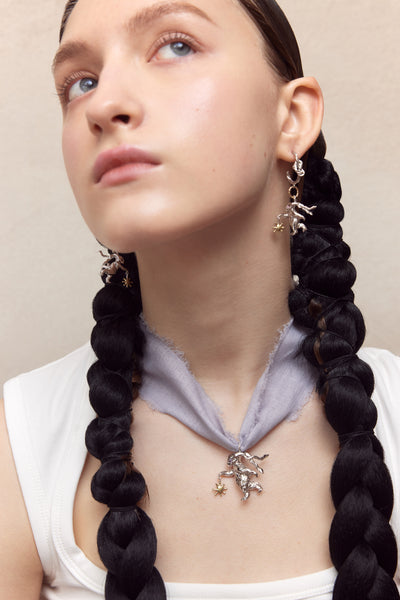 Silver Lucky Rabbit Solo Dance Earrings Knot-Ancient Future-APOC STORE