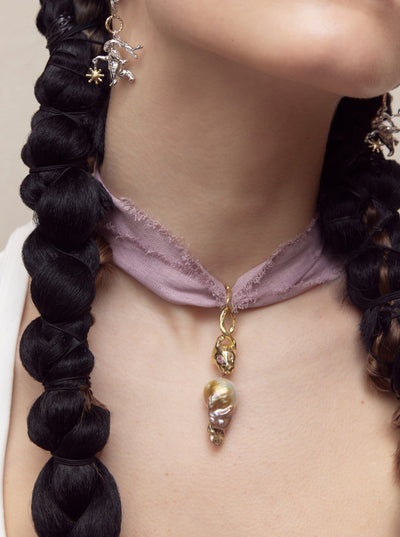 Pink Gold Lucky Rabbit Pearl Necklace-Ancient Future-APOC STORE