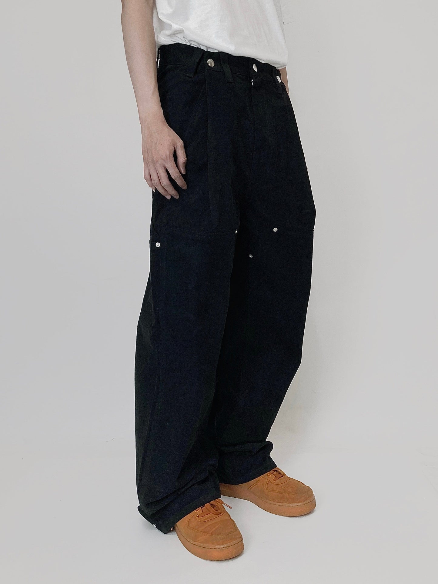 Black Adjustable Pants-EGNARTS-APOC STORE