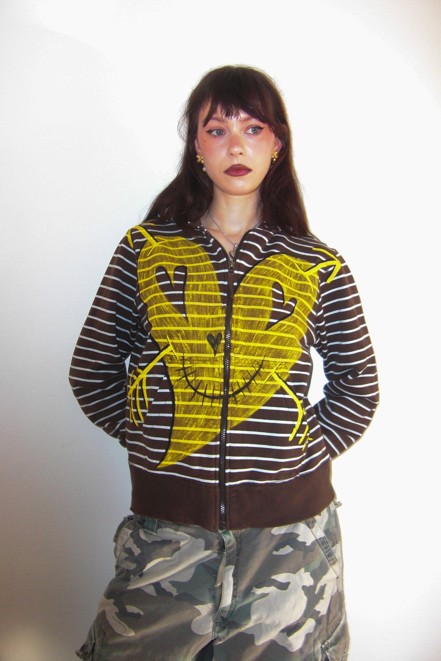 Striped Heart Hoodie-Anna Castellano-APOC STORE