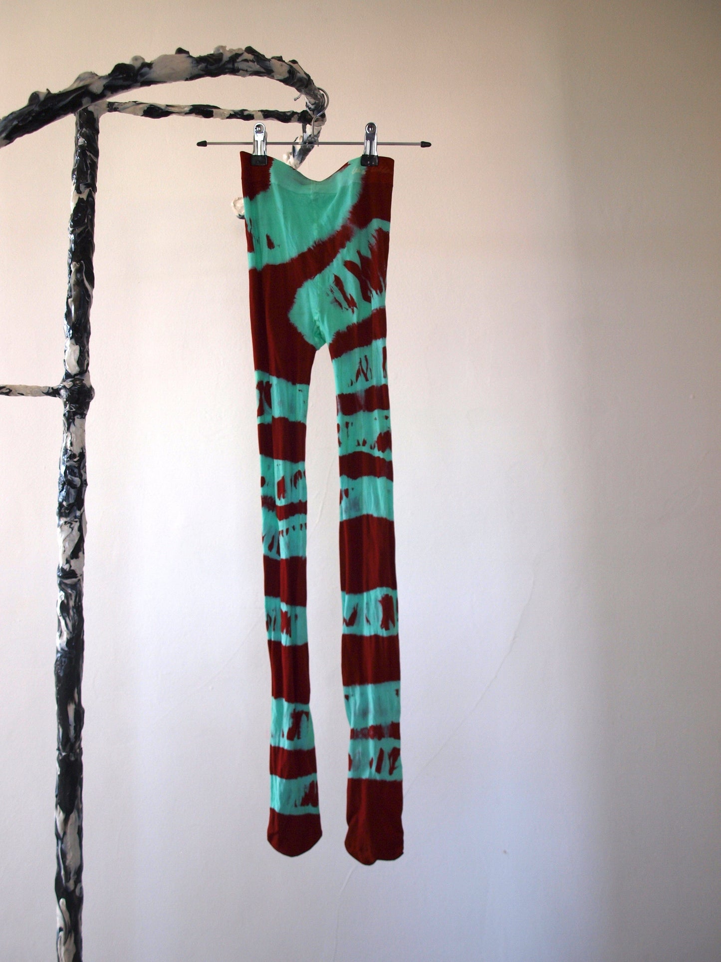 Hand Dyed Tights Teal Red-Celia Calderón Asensio-APOC STORE