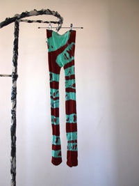 Hand Dyed Tights Teal Red-Celia Calderón Asensio-APOC STORE