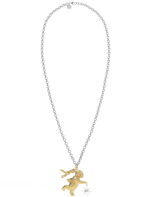 Gold Lucky Rabbit Solo Dance Necklace-Ancient Future-APOC STORE