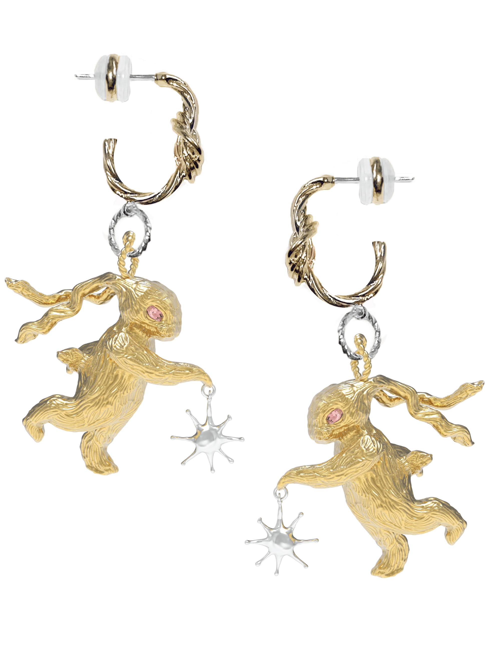 Gold Lucky Rabbit Solo Dance Earrings Knot-Ancient Future-APOC STORE