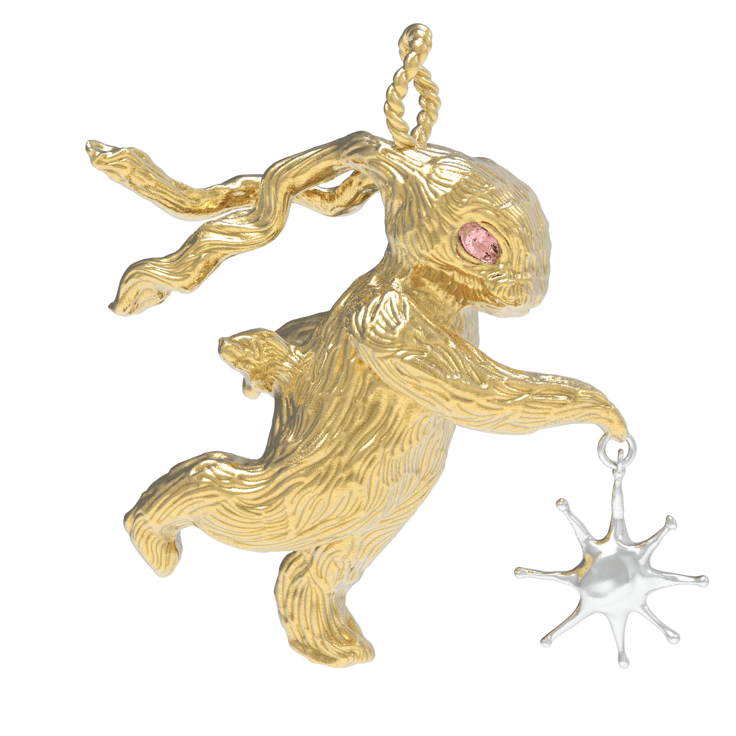 Gold Lucky Rabbit Solo Dance Necklace-Ancient Future-APOC STORE